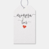 ミモサボトルラベルに着色ハートモチーフ ギフトタグ (正面)