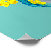 ミモサモダン黄色の花 ポスター (角)