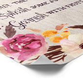 ミモサモモサバーサイン素朴フローラベビーシャワー ポスター (角)