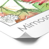 ミモサ植物ピンクの花薬草 ポスター (角)