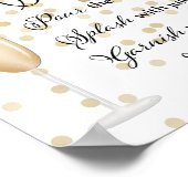 ミモサ結婚バー徴候金ゴールド ポスター (角)