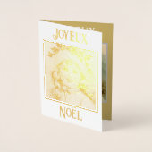 ミモザの帽子をかぶったヴィンテージの少女 箔カード (正面)