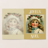 ミモザの帽子をかぶったヴィンテージの少女 箔カード (内部)