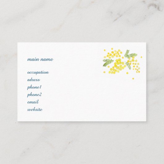 ミモザの 名刺 (裏面)