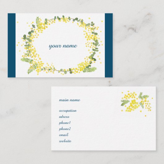 ミモザの 名刺 (正面/裏面)