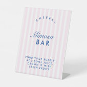 ミモザバー レトロ ネイビー＆ピンク ブライズメイド 台座サイン (正面)