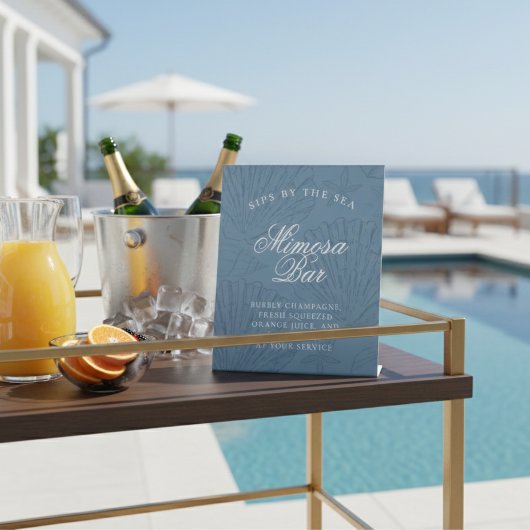 ミモザ バー コーストブルー シーシェル ブライズメイド 台座サイン