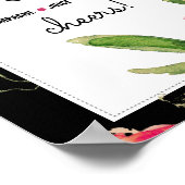 ミモザ バー サイン | フクシア 花 結婚式 プリント (角)