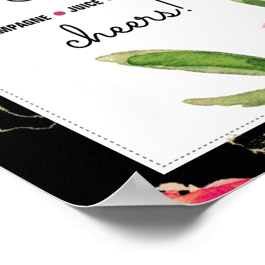 ミモザ バー サイン | フクシア 花 結婚 印刷 (角)