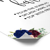 ミモザ バー サイン ブライダル ウェディング シャワー ネイビー マルサラ (角)