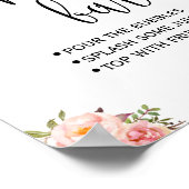 ミモザ バー サイン ブライダル ウェディング シャワー ピンク フラワーリ (角)