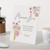 ミモザ バー フラワー アイスクリーム ペデスタル サイン (インサイチュ)