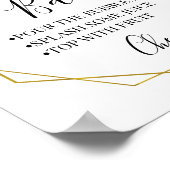 ミモザ バー ブライダル ウェディング シャワー 緑の植物 ゴールド ポスター (角)