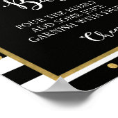 ミモザ バー ブラック & ゴールド サイン (角)