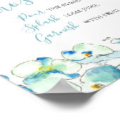 ミモザ バー ブルー 水彩 花 ポスター (角)