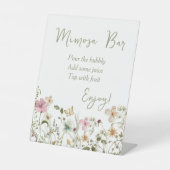 ミモザ バー ワイルドフラワー ブライダル シャワー 台座サイン (正面)