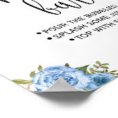 ミモザ バー 看板 ブライダル ウェディング シャワー 青 花 ポスター (角)