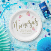 ミモザ ピンク ブライダル シャワー 感謝祭のコンフェッティ ペーパープレート (パーティー)