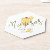 ミモザ ブライダルシャワー 感謝祭 ゴールド イエロー ペーパーコースター (アングル)