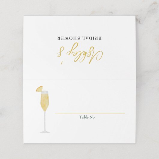 ミモザ ブランシュとバブル シャワーテーブルナンバー プレイスカード (外部開封)