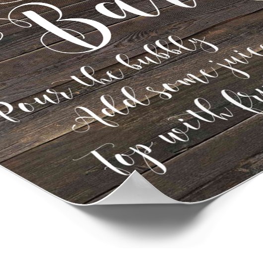 ミモ素朴サバーの結婚サインBurgundyピンク ポスター (角)