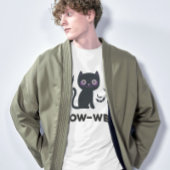ミャオウィーンの喜び：黒猫とコウモリのハロウィン Tシャツ