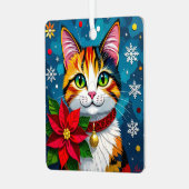 ミャオクリスマスおめでとう | 猫モチーフ メタルオーナメント (正面左)