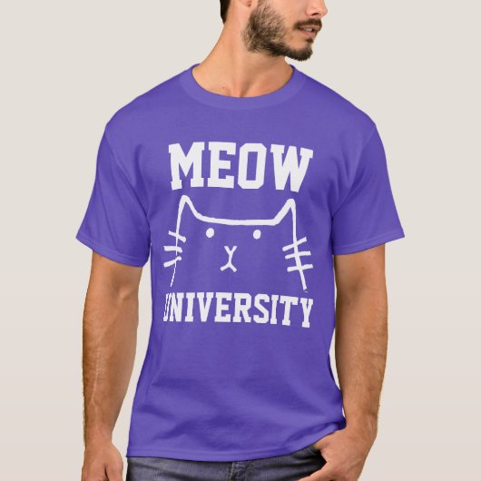 ミャオ大学 おもしろネコTシャツ Tシャツ (正面)