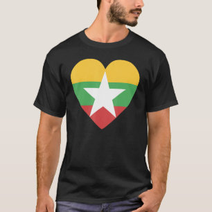 ミャンマーおみやげ女子男性へ国旗2 Tシャツ
