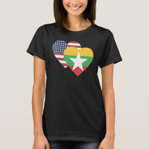 ミャンマーおみやげ女子男性へ国旗3 Tシャツ