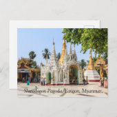 ミャンマーのヤンゴン、シェダゴン塔。 ポストカード (正面/裏面)