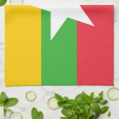 ミャンマーの国旗 キッチンタオル (折り畳み)