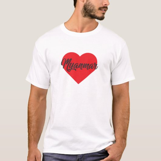 ミャンマーを愛して Tシャツ (正面)