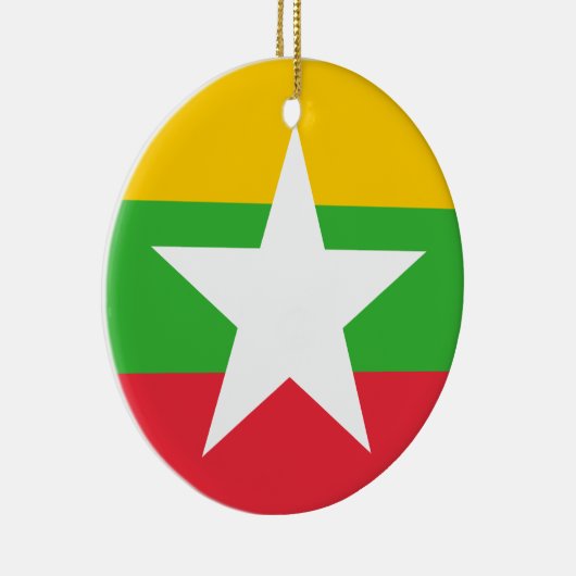 ミャンマーオーナメント国旗 セラミックオーナメント (右)