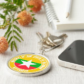 ミャンマーラウンドエンブレム キーホルダー (側面)