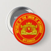 ミャンマーラウンドエンブレム 缶バッジ (正面&裏面)