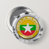 ミャンマーラウンドエンブレム 缶バッジ (正面&裏面)