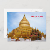ミャンマーヴィンテージ旅行観光客追加 ポストカード (正面/裏面)