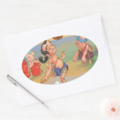 ミャンマー伝統的なChinlone 楕円形シール (封筒)