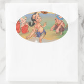 ミャンマー伝統的なChinlone 楕円形シール (バッグ)