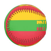 ミャンマー国旗とコート・オブ・アームズ 野球ボール (正面左)