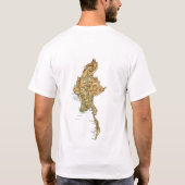 ミャンマー国旗と地図Tシャツ Tシャツ (裏面)