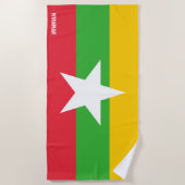 ミャンマー国旗の輝かしい愛国心 ビーチタオル (正面)