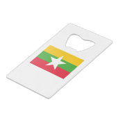ミャンマー国旗 クレジットカード栓抜き (正面アングル)