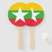 ミャンマー国旗 ハンドファン (正面&裏面)