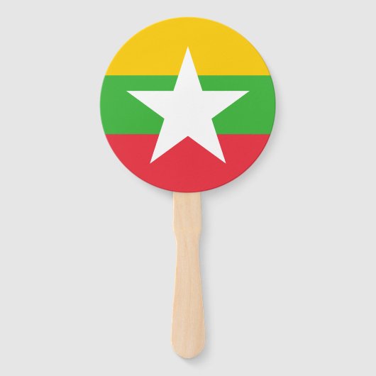 ミャンマー国旗 ハンドファン (正面)