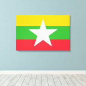 ミャンマー国旗（ビルマ） キャンバスプリント (インサイチュ (ウッドフロア))