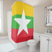 ミャンマー国旗(ビルマ) シャワーカーテン (インサイチュ)