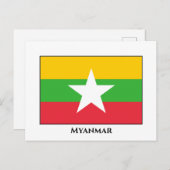 ミャンマー国旗 ポストカード (正面/裏面)
