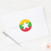 ミャンマー国旗 ラウンドシール (封筒)